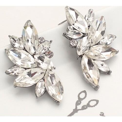 YaYi Jewelry Fashion BOHO Multicolor Glass Crystal Rhinestone Dangle WomenGun Black Plated Wear Ear Band Long Tassel Earrings