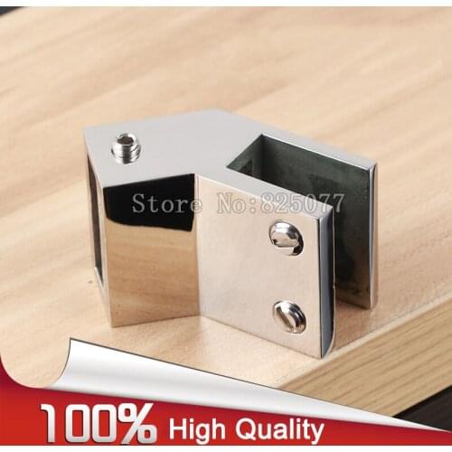 2PCS 135 Degree shower room bathroom glass door top fixed clip for 10*30 square tube hardware accessories JF1219