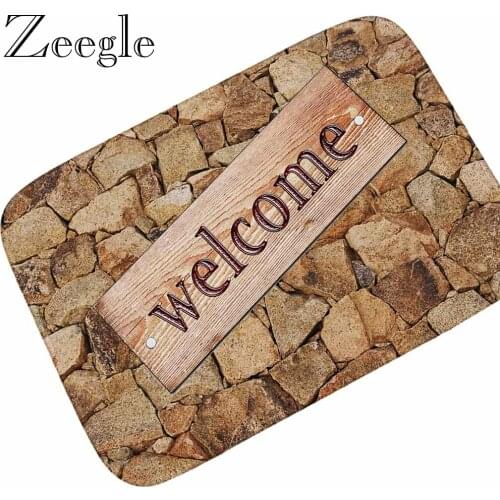 Zeegle Entrance Doormat Floor Mat Anti Slip Bathroom Foot Mat Shower Rug Hallway Carpet Modern Flannel Soft Outdoor Floor Mat