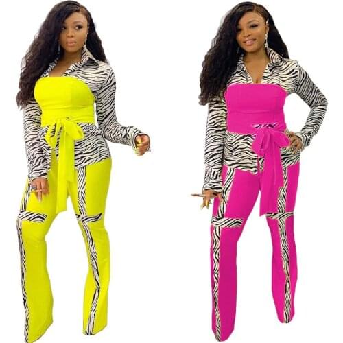 Womens fashion sexy lining fir collar long-sleeved leopard print hit-and-neck strap two-piece set african dresses for women