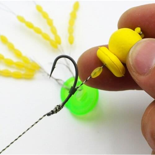 10Set Fishing Hook Rig Stop Beads Kit for Carp Fishing Boilie Bait Stop Hair Chod Ronnie Hair Rig Pop UP Stop Fishing Tackle Kit