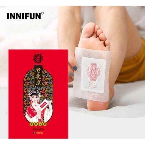 50pcs Detox Foot Patches Wormwood Health Care Foot Patch Pads Body Nourishing Feet Care Old Beijing Improve Sleep Slimming