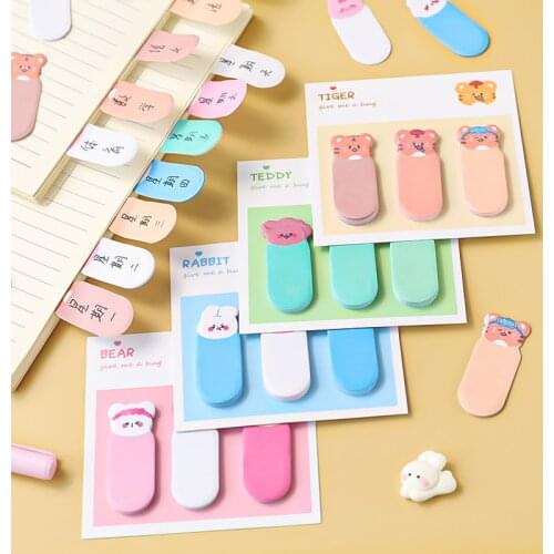 60sheets Sweetheart Cute Animal Sticky Notes Index Sticker Student Ins Girly Post Tabs Memo N Times Bookmark School Supplies