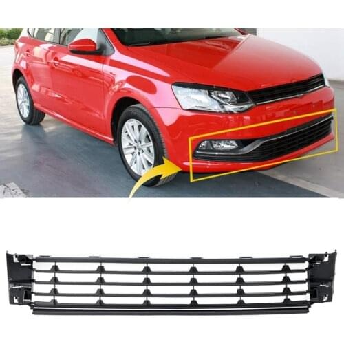 6R0853677A9B9 Auto Front Bumper Lower Center Grille Cover Racing Grill Moulding Trim for Polo 2014 2015 2016 2017