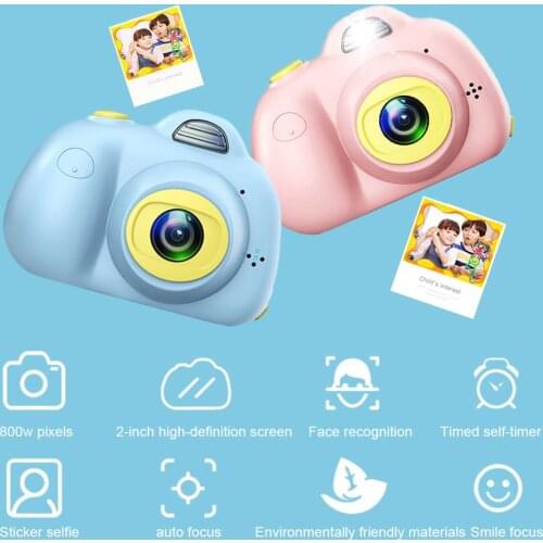 8.0MP Dual Children Camera 2.0" LCD Screen Kids Digital Camera Cute Birthday/Christmas Gift Full HD 1080P Mini Study Toy Cameras