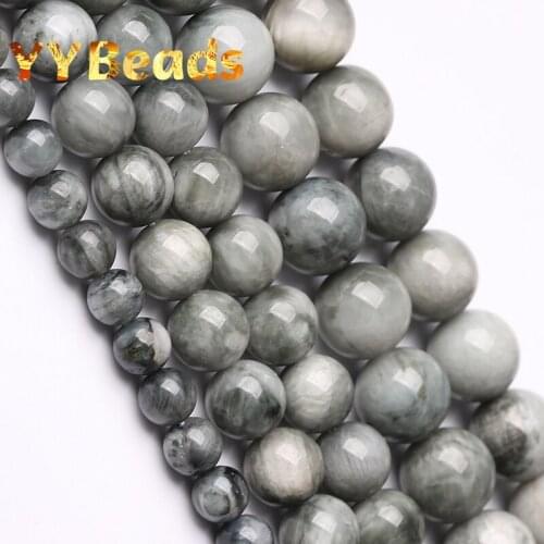 5A Quality Natural Hawk Eye Stone Beads Round Loose Beads For Jewelry Making DIY Bracelets Necklaces Accessories 15" 6 8 10mm