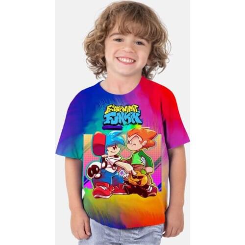 Children Friday Night Funkin 3D Print T Shirts Summer Toddler Anime Tshirts Streetwear Kids Tee Tops Boys Girls Cartoon T-shirts