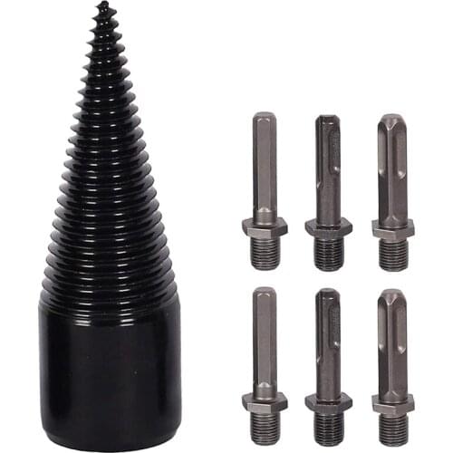 Wood Splitter Firewood Drill Bit-Electric Split Drill 42Mm Screw Cracker Detachable Conical Drive