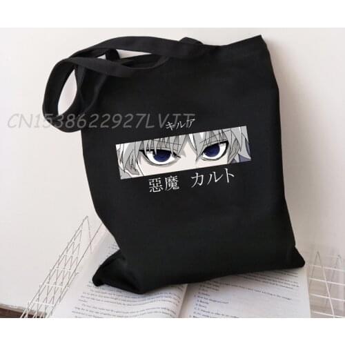 Hunter x hunter kurapika canvas bag Cartoon Letter print Japanese winter large capacity fashion punk fun Vintage shoulder bags