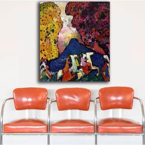 Large Size HD Blue Mountain by Kandinsky Oil Painting Wall Art Paintings Picture Paiting Canvas Print Home Decor Print Painting