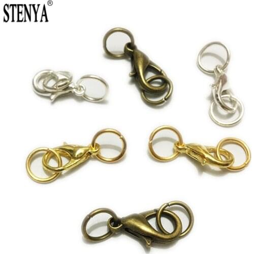 STENYA Lobster Claw Clasps Jump Ringssplit Ring Boho Kolye Making Hook Beads Crimp End Spring Nacklace Snap Chains connector set