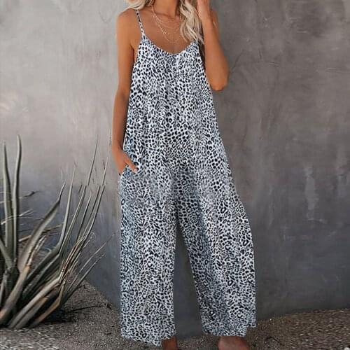 Summer Fashion Women Floral Printed V-neck Print Bind Leisure Sleeveless Jumpsuits Trousers Sexy Long Pants Bodysuits Mujer