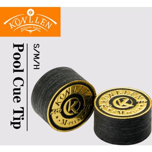 KONLLEN Cue Tip14mm Multi-Layers Pool Cue Tip S/M/H Hardness 9 Layers of Pig Skin Cue Stick Tip Professional Billiard Accessory