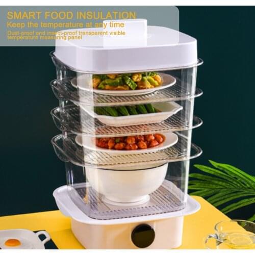 Multi-layer Dish Cover Heat Preservation Kitchen Cover Dining Table Leftover Storage Box Transparent Stack Cooking Hood Steamer