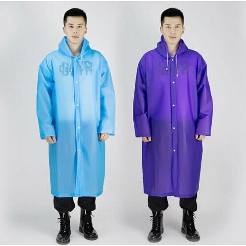 Men Apron Women Waterproof Jacket EVA Button Hooded Raincoat Rain Coat Poncho Rainwear