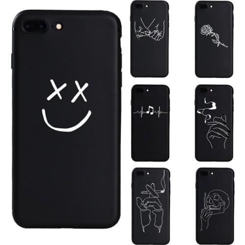 Smile Face Music Smoking Man Skull soft Case For iphone 6 6s Plus 5s SE Funda Coque Case For iphone X XS Max XR 8 7 Plus Case