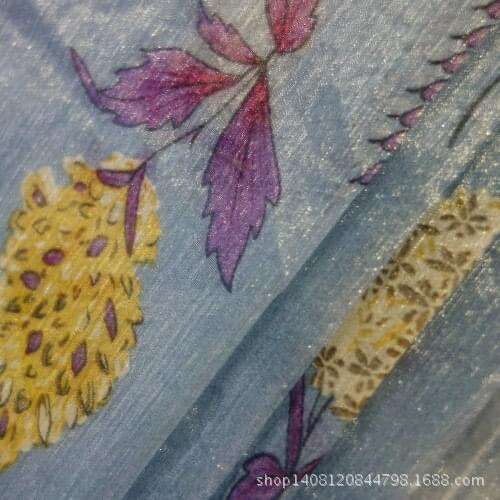 Currently Available Top Grade Beach Skirt Long Skirts Cloth Semi-Permeable Brocade Silk Ruffled Printed Chiffon