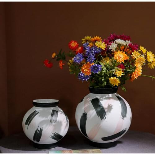 New Chinese minimalist home living room ceramic vase ornaments new soft crafts flower arrangement ornaments