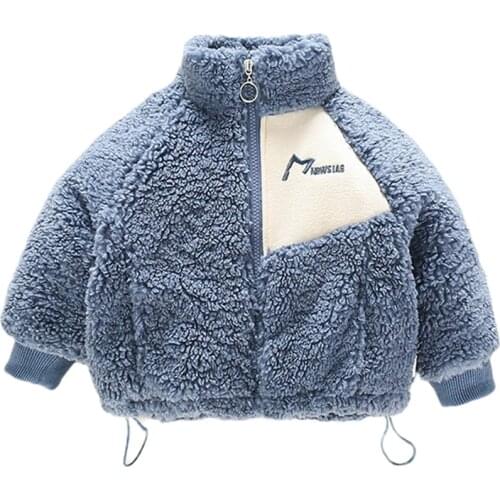 2021 Autumn Winter New Coats Plush Thickened Clothes Childrens Cotton Clothes Baby Boy Girl Jacket Kids Long Sleeve Windbreaker