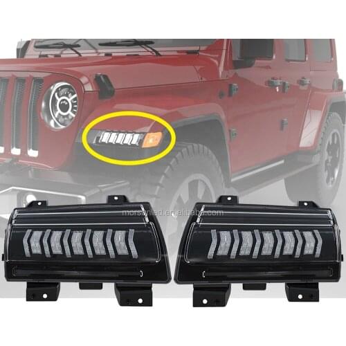 Led Fender Lights for Jeep assembly turn signal light&drl for Jeep Rubicon led lights for Sahara accessories