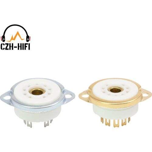 10pcs 9pin B9A Vacuum Tube Socket Ceramic Valve Base Power Lamp Jack for 12AX7 EL84 5670 12AT7 Vintage Audio Amplifier DIY HiFi