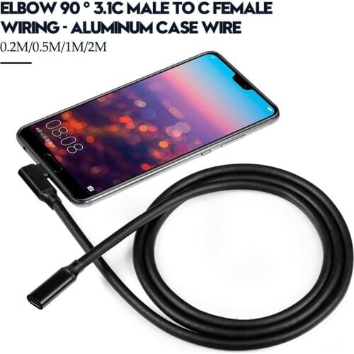 Type-C Extension Line of A Right Angle Bend of 90 Degree 3.1C Male Female Adapter Cable Data Line Full Function Type C