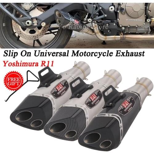 Universal Yoshimura R11 Motorcycle Exhaust Pipe Modified Escape Moto 51mm For CBR1000RR SV650 R3 ZX6R MT07 Z900 Ninja 400 Z900