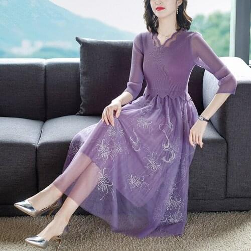 Spring Black Knitting Cotton Sexy Midi Dress Autumn Bodycon Elegant Lace Embroidery Beach Dress Women Casual Office Lady Dresses