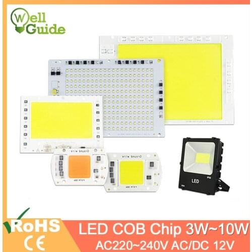 5W~100W AC 220V Integrated COB LED Lamp Chip 50W 30W 20W 10W Smart IC Driver High Lumens For DIY Floodlight Spotlight