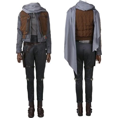 Adult Women Star Rogue One Jyn Erso Cosplay Halloween Masquerade Costume Party Full Props Suits