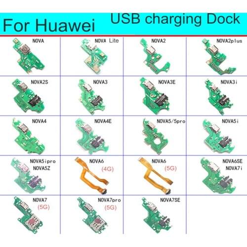For Huawei nova 2 2S 3 3E 4 4E 5 6 7 E i SE Plus Pro USB charging Dock Port Connector Board Parts Flex Cable