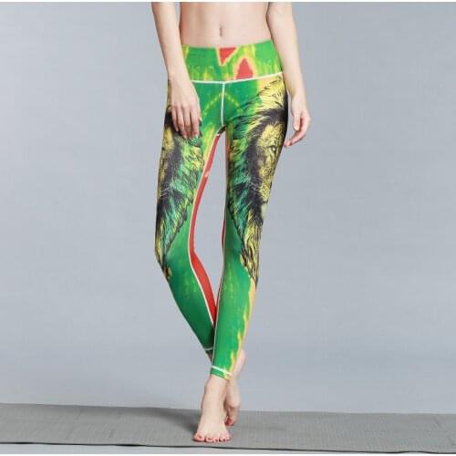 Women Yoga Pants Unique Fitness Leggings Workout Sports Running Leggings Sexy Push Up Gym Wear Elastic Slim Color printing Pants