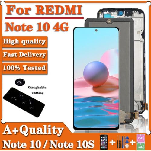 6.43 AA+ For Xiaomi Redmi Note 10 4G LCD with Frame M2101K7AG Touch Panel Screen Digitizer For Redmi Note10 Display M2101K6G