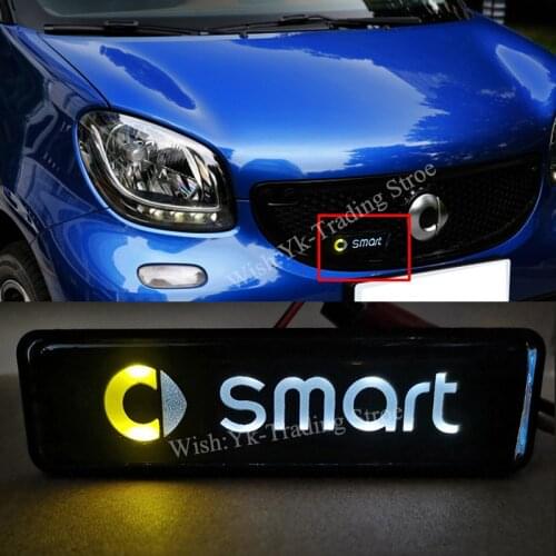 Smart Car Badge Emblem Hood Grill Grille Bonnet Led Light Lamp For Smart Fortwo FORSPEED FORFOUR ROADSTER FORSTARS