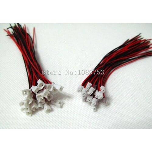 100 Pair Micro JST 1.25 2-Pin Male and Female Connector plug with Wires Cables