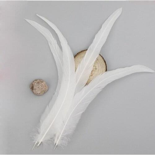 100pcs 35-40cm pure white Rooster Feathers Natrual Chicken Feather Crafts Plumas For Wedding Party Garment Headdress Decoration