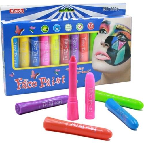 12 Color Body Painting Crayon Childrens Face Color Suit Cosplay Party Halloween Makeup Non Toxic Wash