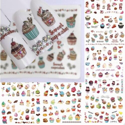 12 sheets water decal nail art nail sticker slider tattoo full Cover Decals beauty manicure supplies dessert design A1417-1428
