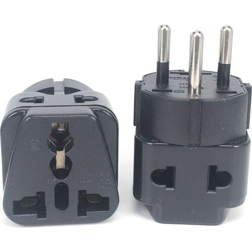 Universal Black Copper 10A 250V EU US UK AU japan swiss germany france to Israel Egypt Pakistan Middle East adapter plug Type H