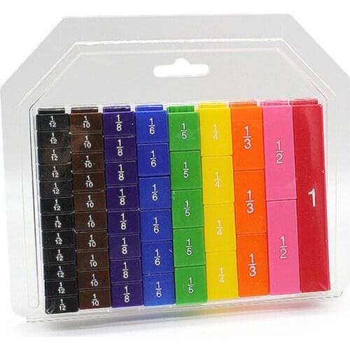 51pcs Mathematic Fraction Percentage Cube Math Teaching Learning Stacks Tower Dice Count Educational Kid Teacher Aid Toy