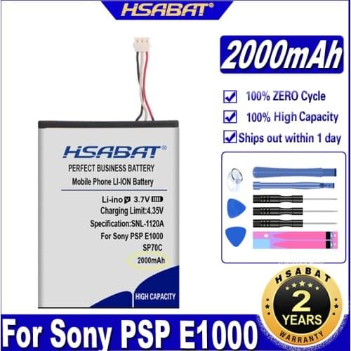 HSABAT SP70C 2000mAh Battery for Sony PSP E1000, PSP E1002, PSP E1004, PSP E1008, Pulse Wireless Headset 7.1 Batteries