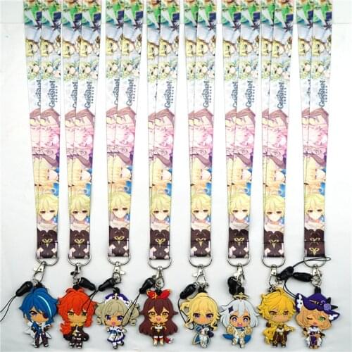 Anime Genshin Impact Neck Strap Lanyard for Key USB ID Card Badge Holder Mobile Phone Straps Necklace Keychain Cute Cosplay Gift