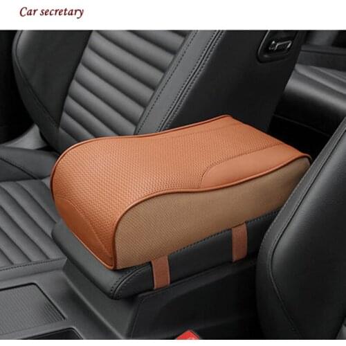Car secretary Universal Car Armrest Box Pad Leather 3 Color Comfortable Soft Central Cushion Decoration for Car Accessories