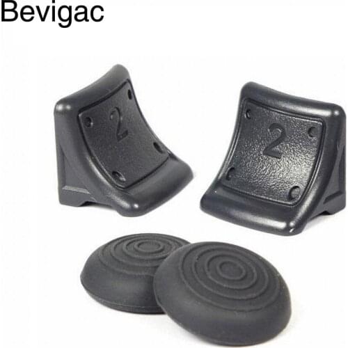 Bevigac 4 in 1 Dual Replacement Plastic Triggers Silicone Bonus Cap for Sony Playstation PS 3 PS3 Wireless Game Controller Parts