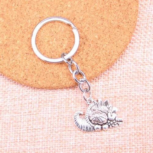 New Arrival cornucopia thanksgiving Charm Pendant Keychain Key Ring Chain Accessories Jewelry Making For Gifts