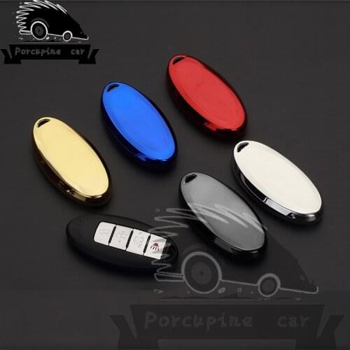 TPU Car Key Case Key Chain Copper Chain For Nissan Teana Sunny Sylphy Qashqa of the Start Stop Motor System