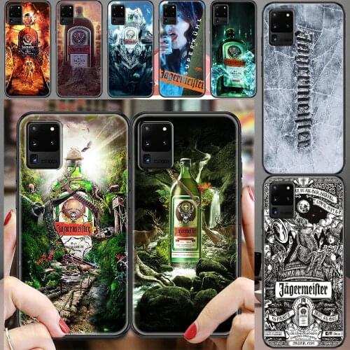 Alcohol Jagermeisteres Logo Phone case For Samsung Galaxy Note 4 8 9 10 20 S8 S9 S10 S10E S20 Plus UITRA Ultra black fashion
