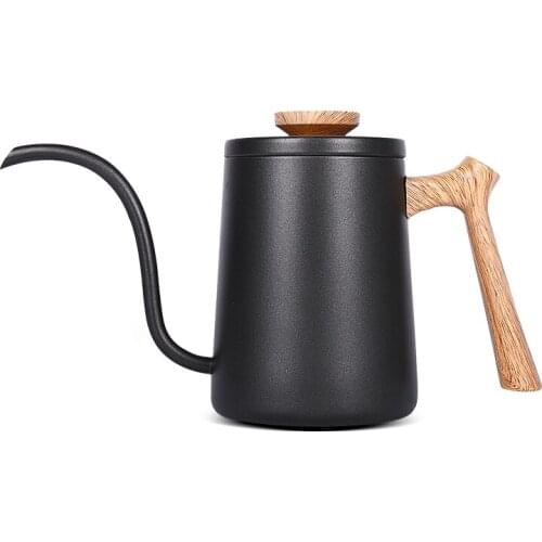 Free shipping 600ml Coffee maker Hand-washing Drip Pot Long Handle Fine Mouth Coffee Pot 304 Stainless Steel Filter Bubble Pot