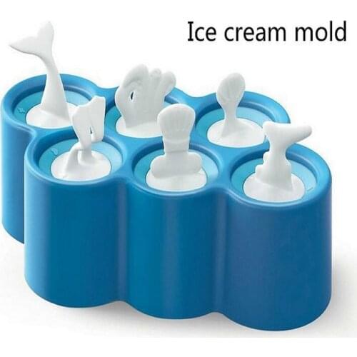 Creative cartoon ice popsicle mold ice cream mold, blue ocean popsicle ice cream ugly fish silicone ice mold