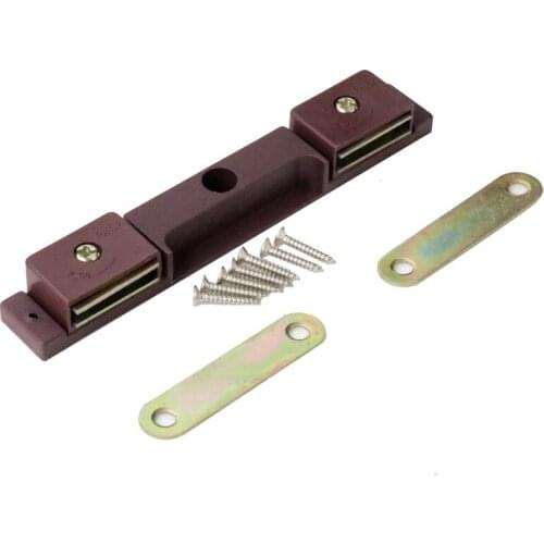 Magnetic Door Catches Kitchen Cupboard Shoe Wardrobe Double Suction Latch Lock Screws Fixed Brown Furniture Cabinet Hardware